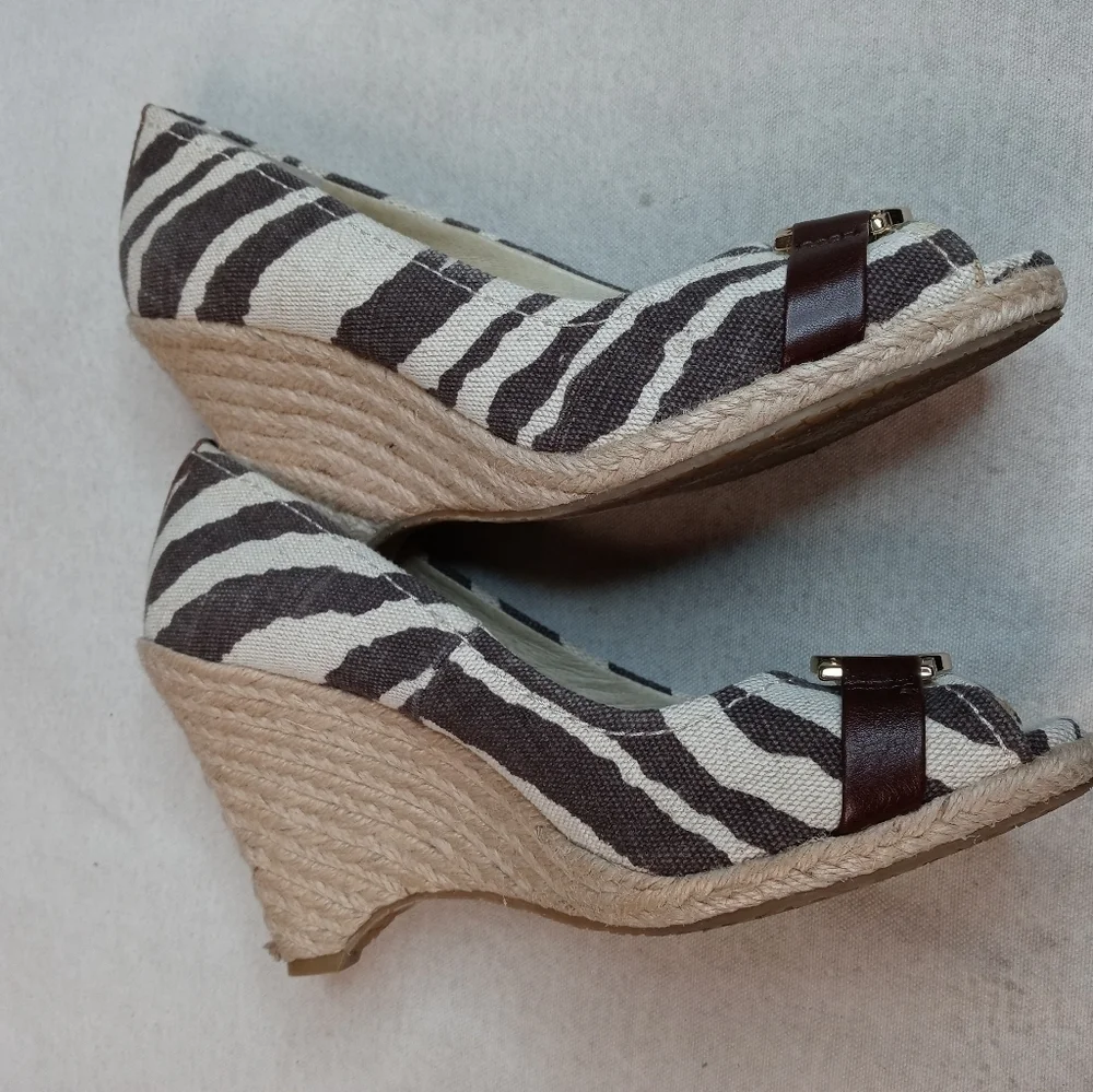 Michael Kors Zebra Print Wedge Platform Espadrille